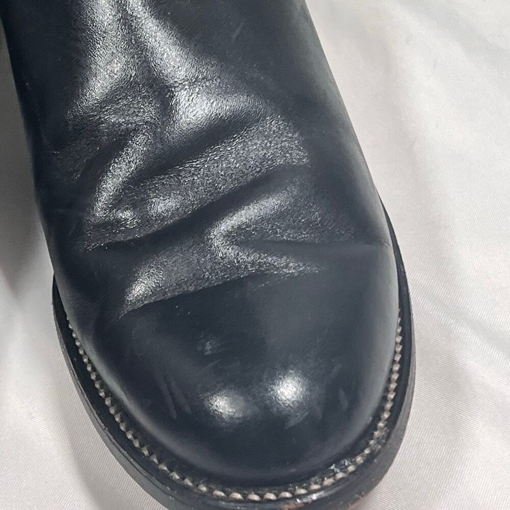 Justin Black Leather Roper Cowboy Boots Women's 6.5 L3703 Round Toe Western - Picture 11 of 16